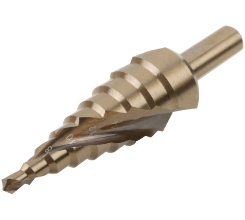 Сверло ступенчатое HSS Co5% ( Р6М5К5 ) по металлу, спиральный профиль, 9 ступеней, 4-20 мм FIT HQ