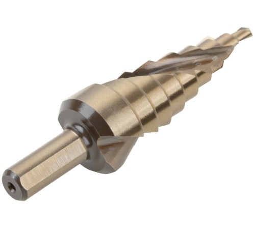 Сверло ступенчатое HSS Co5% ( Р6М5К5 ) по металлу, спиральный профиль, 9 ступеней, 4-20 мм FIT HQ