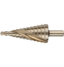 Сверло ступенчатое HSS Co5% ( Р6М5К5 ) по металлу, спиральный профиль, 13 ступеней, 6-30 мм FIT HQ Сверло ступенчатое HSS Co5% ( Р6М5К5 ) по металлу, спиральный профиль, 13 ступеней, 6-30 мм FIT HQ