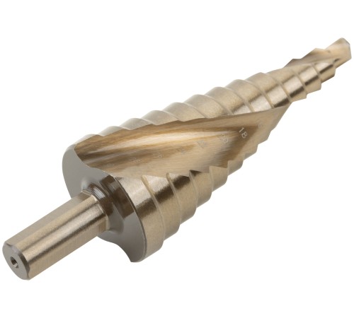 Сверло ступенчатое HSS Co5% ( Р6М5К5 ) по металлу, спиральный профиль, 13 ступеней, 6-30 мм FIT HQ Сверло ступенчатое HSS Co5% ( Р6М5К5 ) по металлу, спиральный профиль, 13 ступеней, 6-30 мм FIT HQ