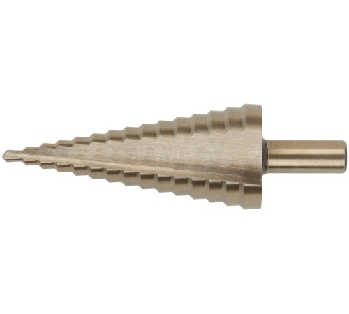 Сверло ступенчатое HSS Co5% ( Р6М5К5 ) по металлу, 15 ступеней, 4-32 мм FIT HQ Сверло ступенчатое HSS Co5% ( Р6М5К5 ) по металлу, 15 ступеней, 4-32 мм FIT HQ