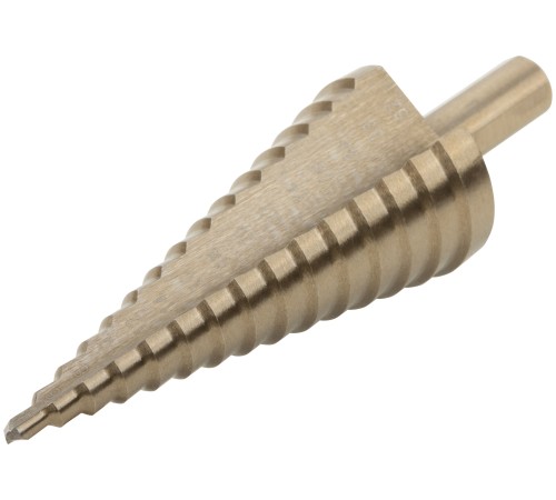 Сверло ступенчатое HSS Co5% ( Р6М5К5 ) по металлу, 15 ступеней, 4-32 мм FIT HQ Сверло ступенчатое HSS Co5% ( Р6М5К5 ) по металлу, 15 ступеней, 4-32 мм FIT HQ