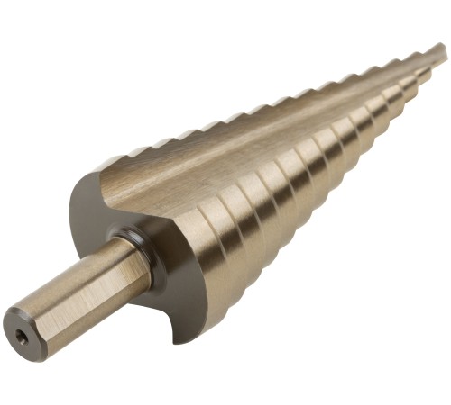 Сверло ступенчатое HSS Co5% ( Р6М5К5 ) по металлу, 15 ступеней, 4-32 мм FIT HQ Сверло ступенчатое HSS Co5% ( Р6М5К5 ) по металлу, 15 ступеней, 4-32 мм FIT HQ