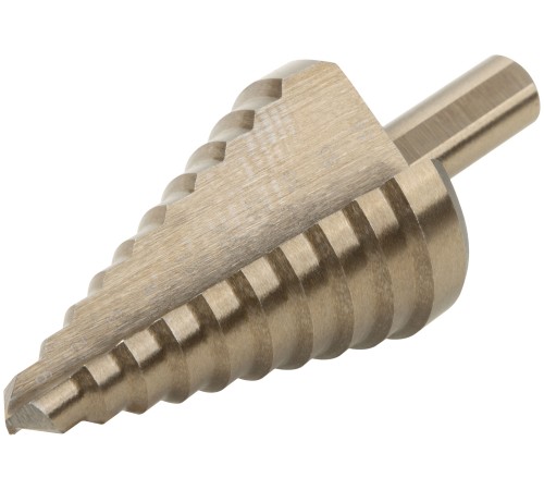 Сверло ступенчатое HSS Co5% ( Р6М5К5 ) по металлу, 10 ступеней, 9-36 мм FIT HQ