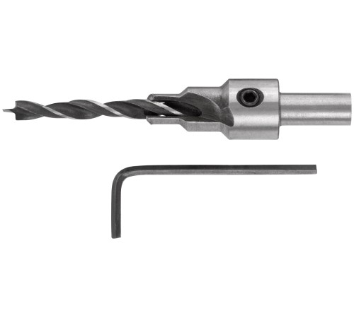 Сверло с зенкером для мебельных стяжек 5 мм/зенкер 9,5 мм (для стяжки 7х50) FIT IT Сверло с зенкером для мебельных стяжек 5 мм/зенкер 9,5 мм (для стяжки 7х50) FIT IT