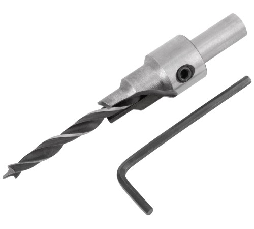 Сверло с зенкером для мебельных стяжек 5 мм/зенкер 9,5 мм (для стяжки 7х50) FIT IT Сверло с зенкером для мебельных стяжек 5 мм/зенкер 9,5 мм (для стяжки 7х50) FIT IT