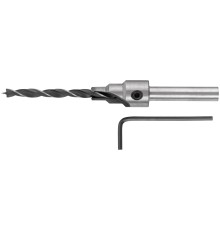 Сверло с зенкером для мебельных стяжек 5 мм/зенкер 9,5 мм (для стяжки 7х70) FIT IT Сверло с зенкером для мебельных стяжек 5 мм/зенкер 9,5 мм (для стяжки 7х70) FIT IT