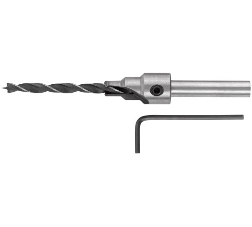 Сверло с зенкером для мебельных стяжек 5 мм/зенкер 9,5 мм (для стяжки 7х70) FIT IT Сверло с зенкером для мебельных стяжек 5 мм/зенкер 9,5 мм (для стяжки 7х70) FIT IT