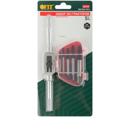 Набор экстракторов 5 шт., с метчикодержателем FIT IT Набор экстракторов 5 шт., с метчикодержателем FIT IT