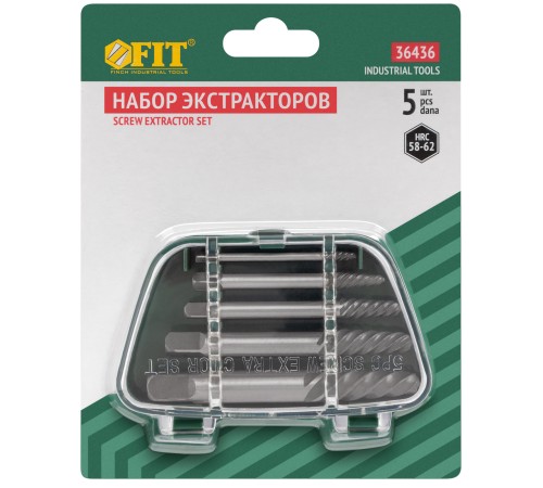 Экстракторы для шурупов усиленные 5 шт. FIT IT Экстракторы для шурупов усиленные 5 шт. FIT IT