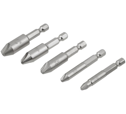 Экстракторы для болтов и шпилек усиленные, HSS сталь, Профи 5 шт. FIT IT Экстракторы для болтов и шпилек усиленные, HSS сталь, Профи 5 шт. FIT IT
