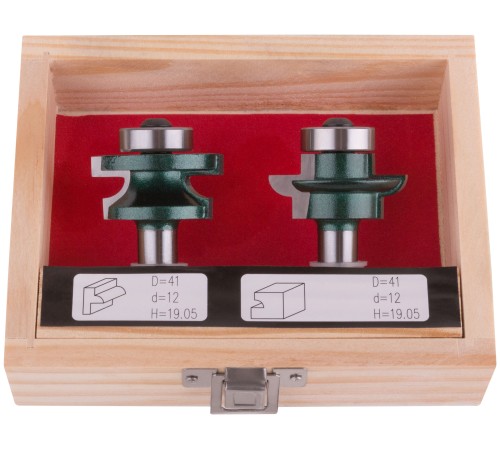 Фрезы по дереву комбинированные универсальные, набор 2 шт., деревянный бокс, DxH=41х19,5 мм FIT IT Фрезы по дереву комбинированные универсальные, набор 2 шт., деревянный бокс, DxH=41х19,5 мм FIT IT