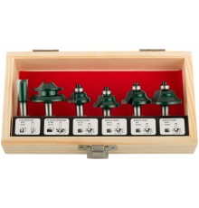 Фрезы по дереву кромочные, набор 6 шт., деревянный бокс, хвостовик 8 мм FIT IT Фрезы по дереву кромочные, набор 6 шт., деревянный бокс, хвостовик 8 мм FIT IT