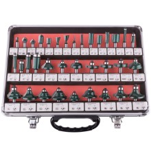 Фрезы по дереву кромочные, набор 35 шт., алюминиевый кейс, хвостовик 8 мм FIT IT Фрезы по дереву кромочные, набор 35 шт., алюминиевый кейс, хвостовик 8 мм FIT IT