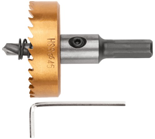 Коронка кольцевая по металлу, HSS сталь, титановое покрытие  45 мм FIT IT