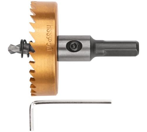 Коронка кольцевая по металлу, HSS сталь, титановое покрытие  50 мм FIT IT