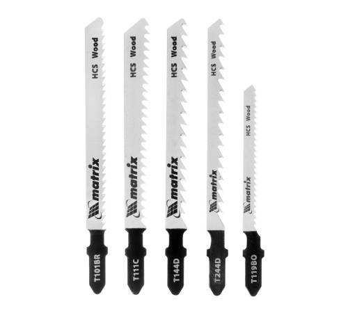 Набор полотен для электролобзика по дереву, 5 шт Matrix Professional