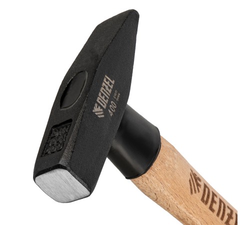 Молоток слесарный, 400 г, кованый квадратный боек, буковая рукоятка Denzel