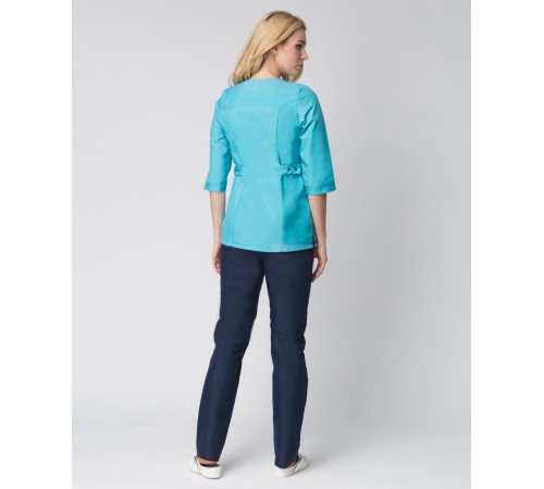 Костюм женский Спринт (тк.ТиСи), бирюзовый/т.синий