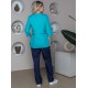 Костюм женский Спринт (тк.ТиСи), бирюзовый/т.синий