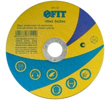 Круг отрезной по металлу, посадочный диаметр 22,2 мм, 150х2,0 мм FIT IT