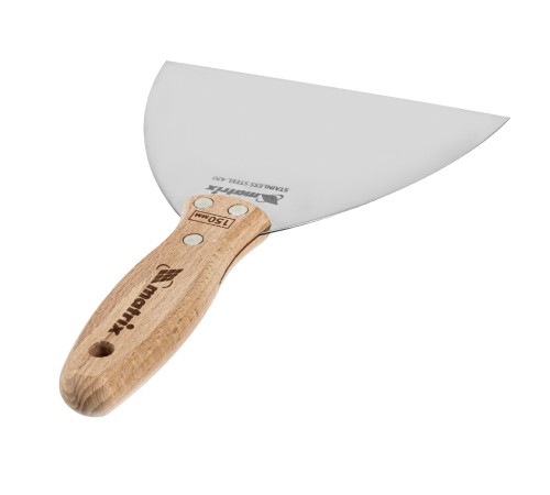 Шпательная лопатка из нержавеющей стали, 150 мм, буковая рукоятка, EFP Matrix Шпательная лопатка из нержавеющей стали, 150 мм, буковая рукоятка, EFP Matrix