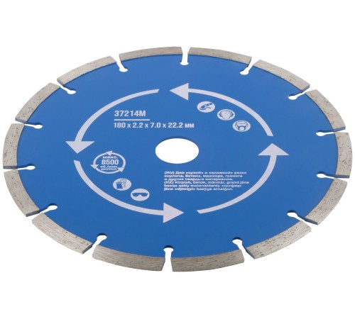 Диск отрезной алмазный сегментный (сухая и влажная резка)  180 х 2,2 х 7 х 22,2 мм MOS