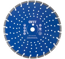 Диск отрезной алмазный cегментный (сухая и влажная резка), для бетона, армированного бетона, камня  350х3,2х10х25,4 мм FIT HQ