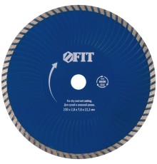 Диск отрезной алмазный "Турбо-волна" (сухая и влажная резка) 230х2,8х7,0х22,2 мм FIT IT