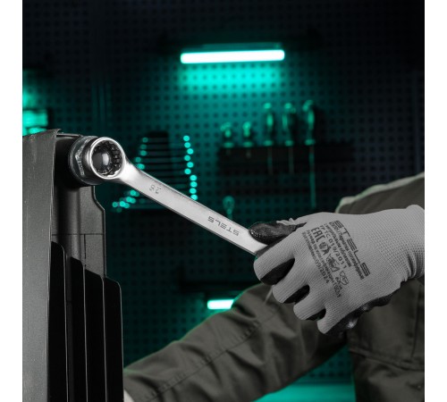 Ключ комбинированный, 25 мм, CrV, матовый хром Stels