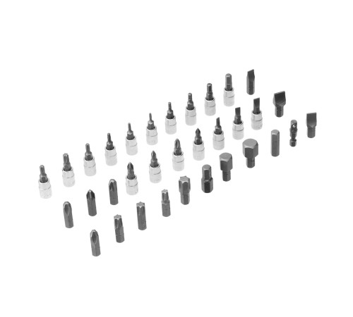 Набор инструментов, 1/2", 1/4", CrV, S2, пластиковый кейс, 82 предмета Denzel