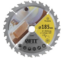 Диск пильный для циркулярных пил по дереву, спец. форма зуба 185 х 20/16 х 24Т FIT IT