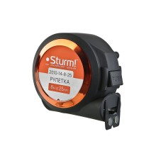 Рулетка с автостопом, 8x25мм, soft touch, 2x сторонняя шкала, магнит, Sturm!