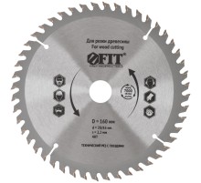 Диск пильный для циркулярных пил по дереву, технический рез с гвоздями 160 х 20/16 х 48T FIT IT