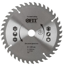 Диск пильный для циркулярных пил по дереву 185 х 20/16 х 40T FIT IT
