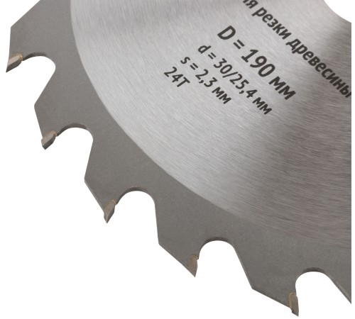 Диск пильный для циркулярных пил по дереву 190 х 30/25,4 х 24T FIT IT