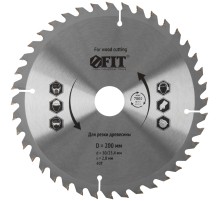 Диск пильный для циркулярных пил по дереву 200 х 30/25,4 х 40T FIT IT