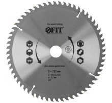 Диск пильный для циркулярных пил по дереву 255 х 30/25,4 х 60T FIT IT Диск пильный для циркулярных пил по дереву 255 х 30/25,4 х 60T FIT IT