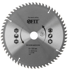 Диск пильный для циркулярных пил по дереву 255 х 30/25,4 х 60T FIT IT