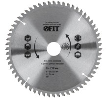 Диск пильный для циркулярных пил по алюминию 210 x 30/25,4 x 60T FIT IT