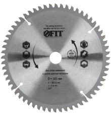 Диск пильный для циркулярных пил по алюминию 185 x 20/16 x 60T FIT IT