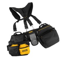 Пояс монтажника усиленный, с лямками, сумки поясные, держатель для молотка Denzel