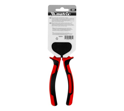 Плоскогубцы Nickel, 180 мм, никелированные, двухкомпонентные рукоятки Matrix