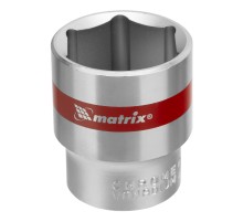 Головка торцевая, 27 мм, шестигранная, CrV, под квадрат 1/2, хромированная Matrix Головка торцевая, 27 мм, шестигранная, CrV, под квадрат 1/2, хромированная Matrix