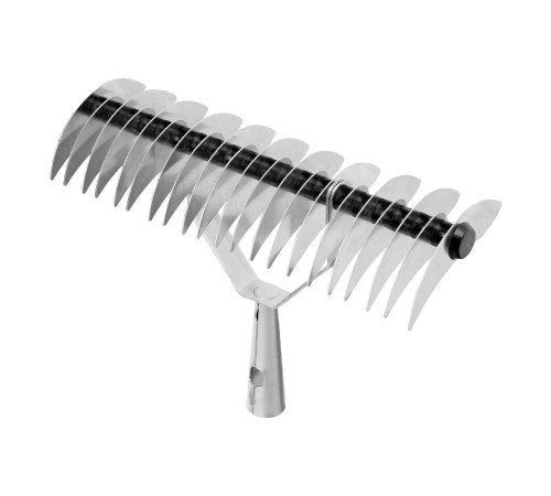 Грабли двусторонние аэраторные, стальные, зубъя 11/21шт, 340 мм, без черенка, BASE Palisad