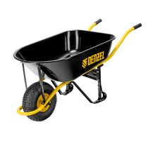 Тачка строительная, усиленная, объем 130 л, 230 кг, колесо 15х6.00-6 Denzel