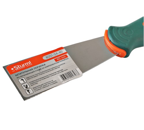 Шпательная лопатка 40 мм, 2-х компонентная рукоятка Sturm! Шпательная лопатка 40 мм, 2-х компонентная рукоятка Sturm!