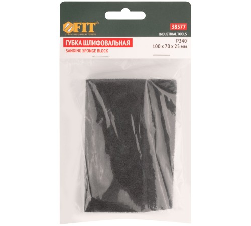 Губка шлифовальная угловая, алюминий-оксидная, 100х70х25 мм, средняя жесткость Р 240 FIT IT