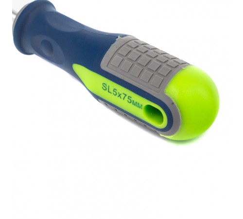 Отвертка, SL5 х 75 мм, CrV, трехкомпонентная рукоятка Сибртех