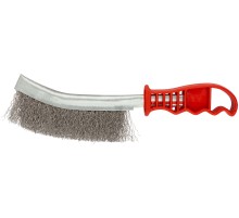 Корщетка с изогнутой пластиковой ручкой, стальная тип А КУРС